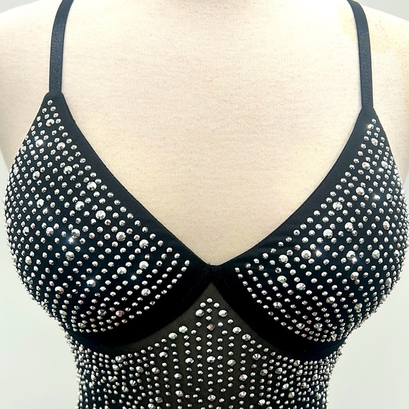 RHINESTONE JUMPSUIT, SIZE EXTRA SMALL/SMALL, NWOT,ADJUSTABLE STRAPS - Picture 3 of 8